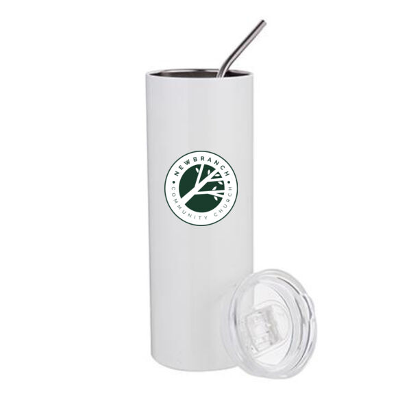20 Oz Stainless Steel Tumbler with Straw & Lid - Sublimated Logo 20 Oz Stainless Steel Tumbler with Straw & Lid - Sublimated Logo Thumbnail