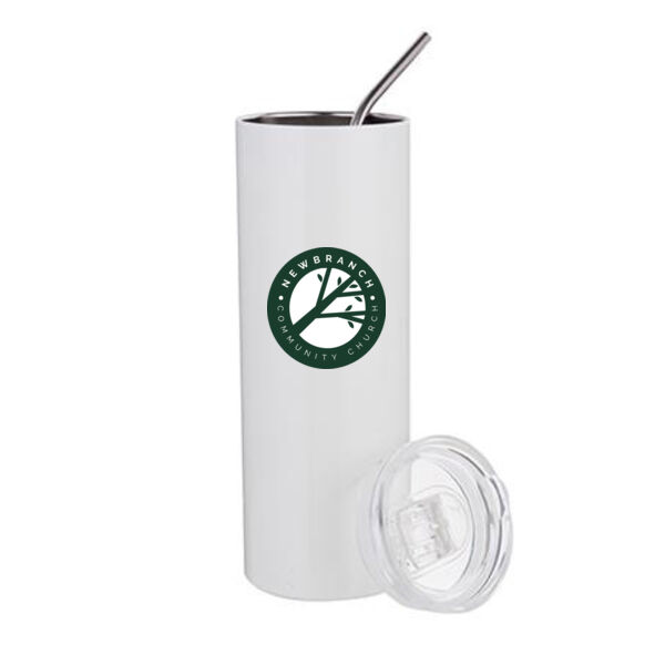 20 Oz Stainless Steel Tumbler with Straw & Lid - Sublimated Logo 20 Oz Stainless Steel Tumbler with Straw & Lid - Sublimated Logo Thumbnail