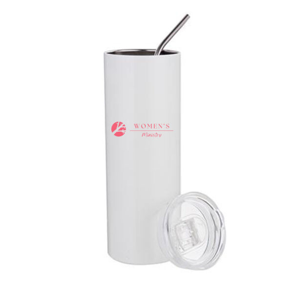 20 Oz Stainless Steel Tumbler with Straw & Lid - Sublimated Logo 20 Oz Stainless Steel Tumbler with Straw & Lid - Sublimated Logo Thumbnail